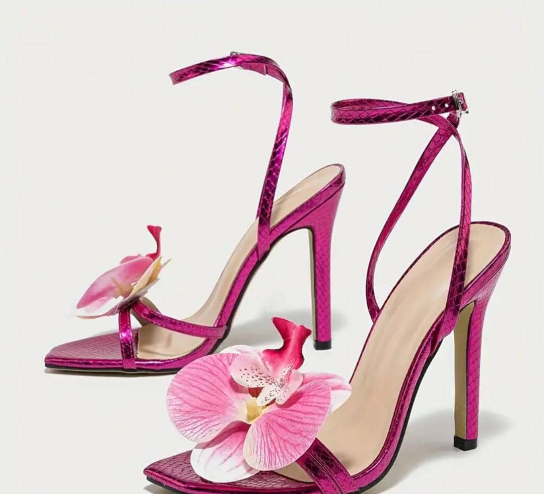 metallic stiletto sandals